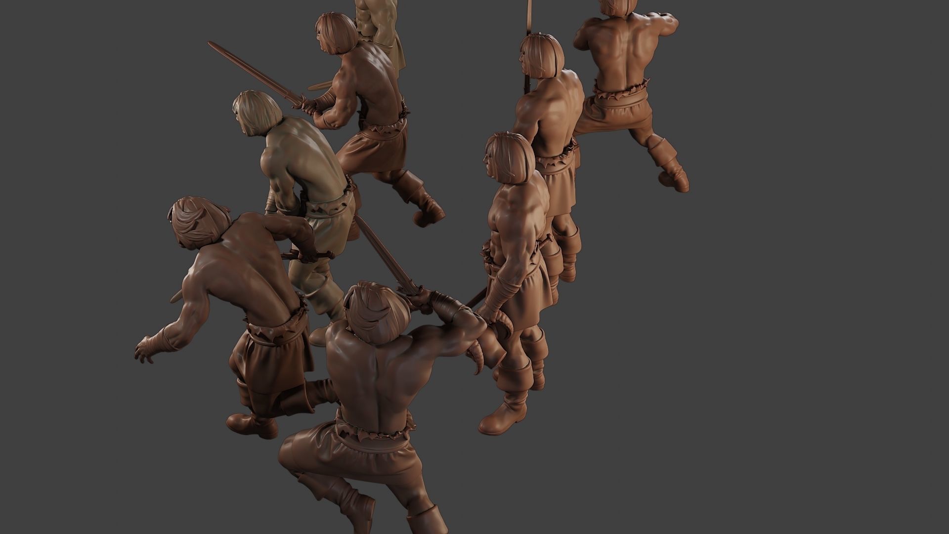 Male Barbarian 2HSword Pack 1 3D Model Collection_19