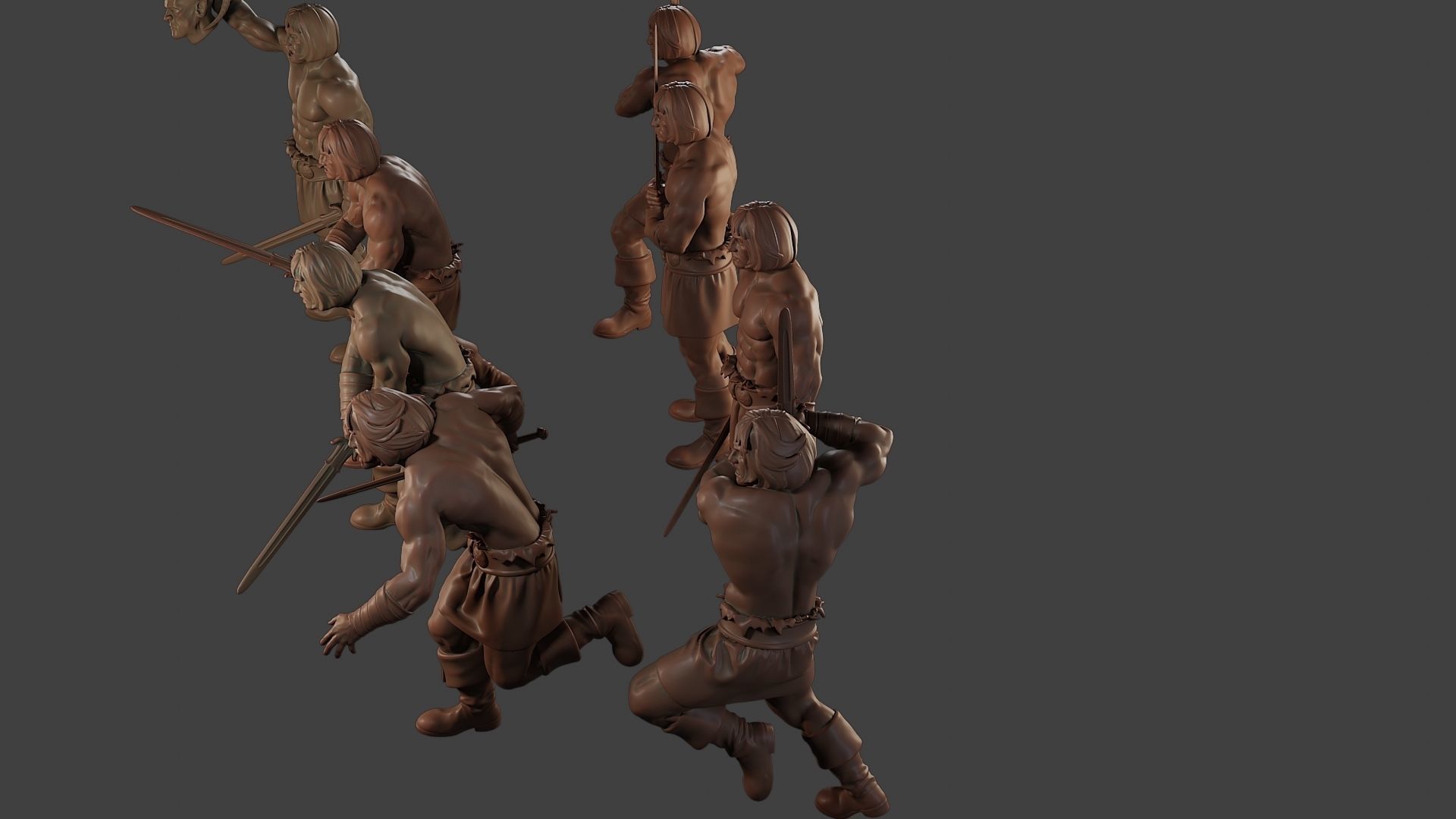Male Barbarian 2HSword Pack 1 3D Model Collection_23