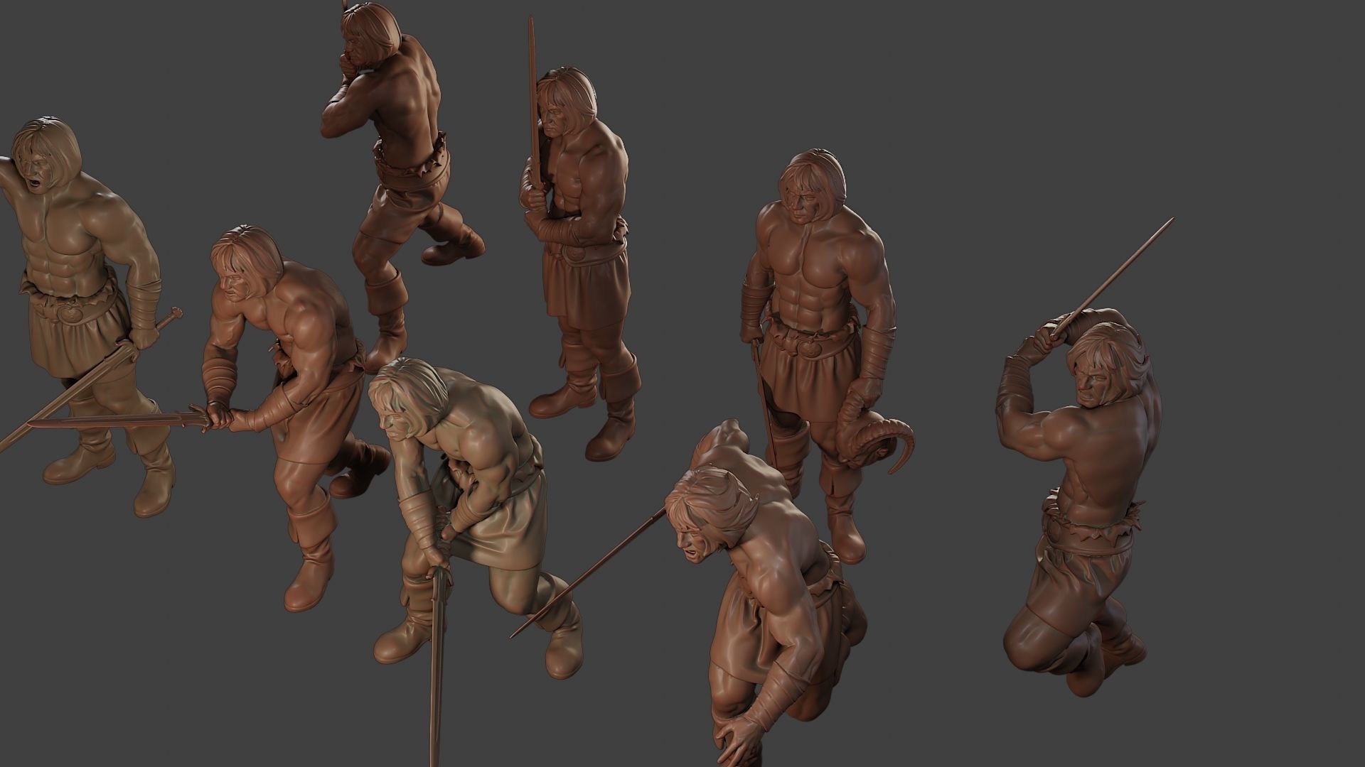 Male Barbarian 2HSword Pack 1 3D Model Collection_20