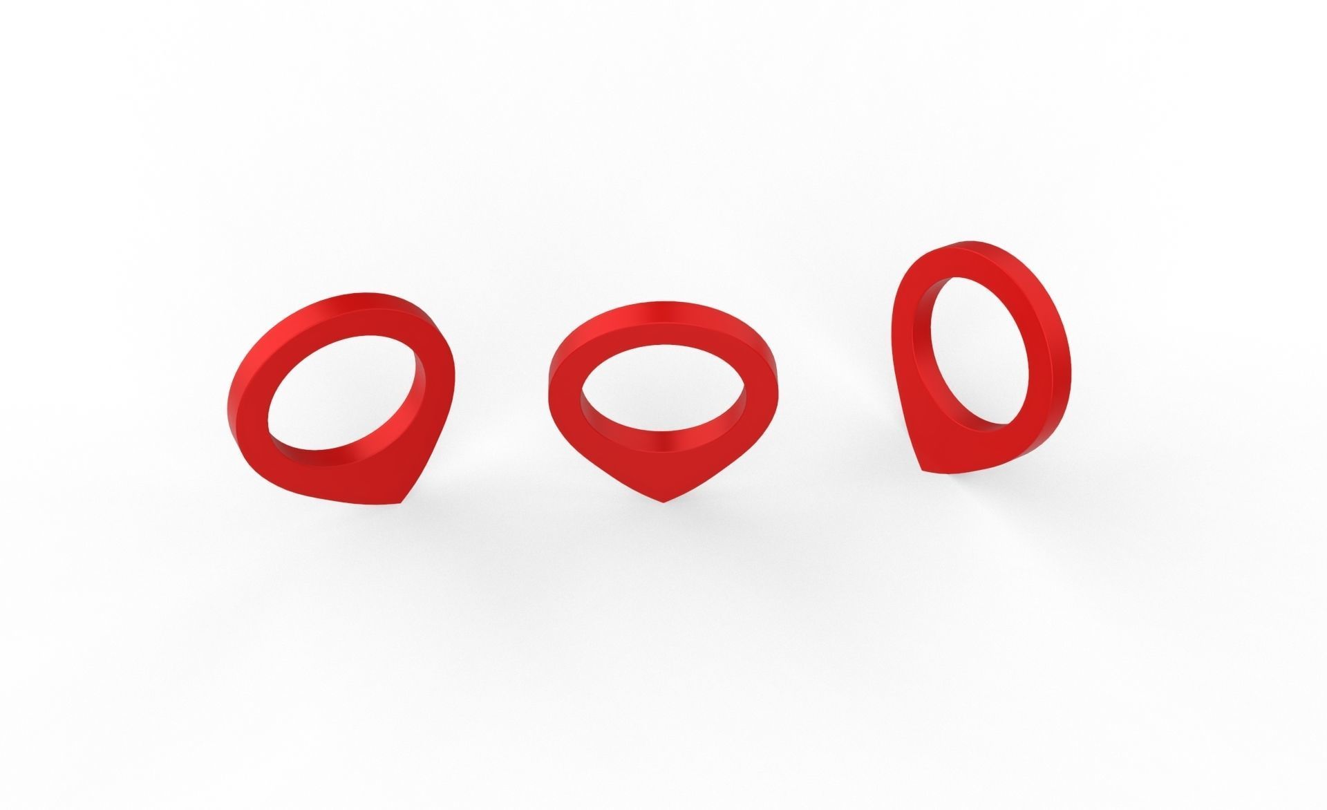 Pin 004 - Map Pointer Basic Red Low-poly 3D model_4