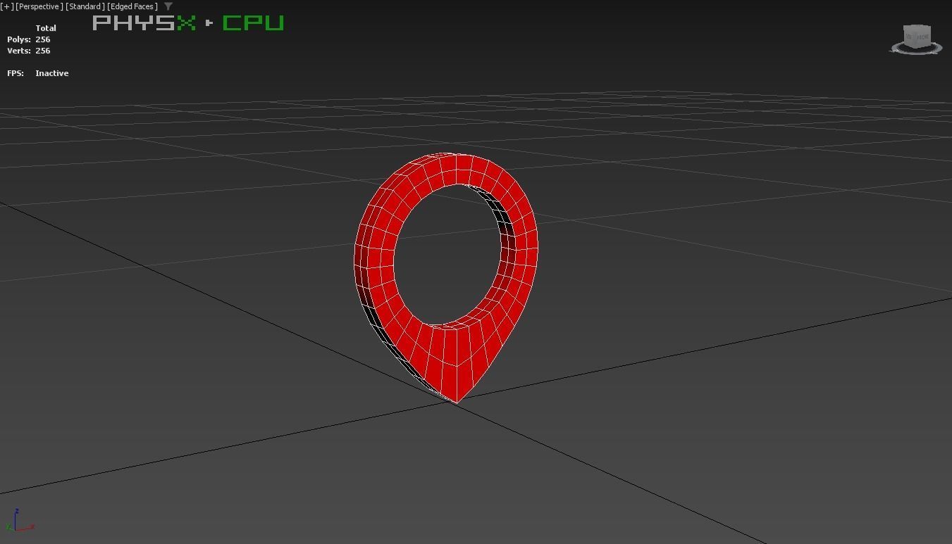 Pin 004 - Map Pointer Basic Red Low-poly 3D model_5
