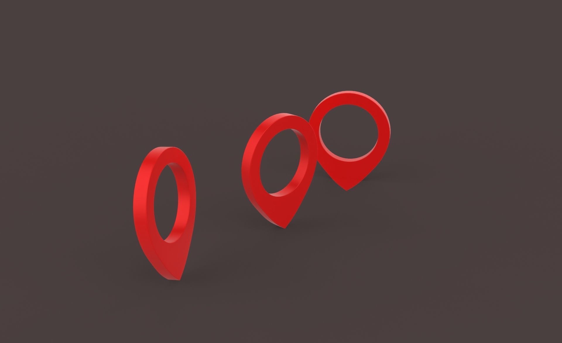 Pin 004 - Map Pointer Basic Red Low-poly 3D model_7
