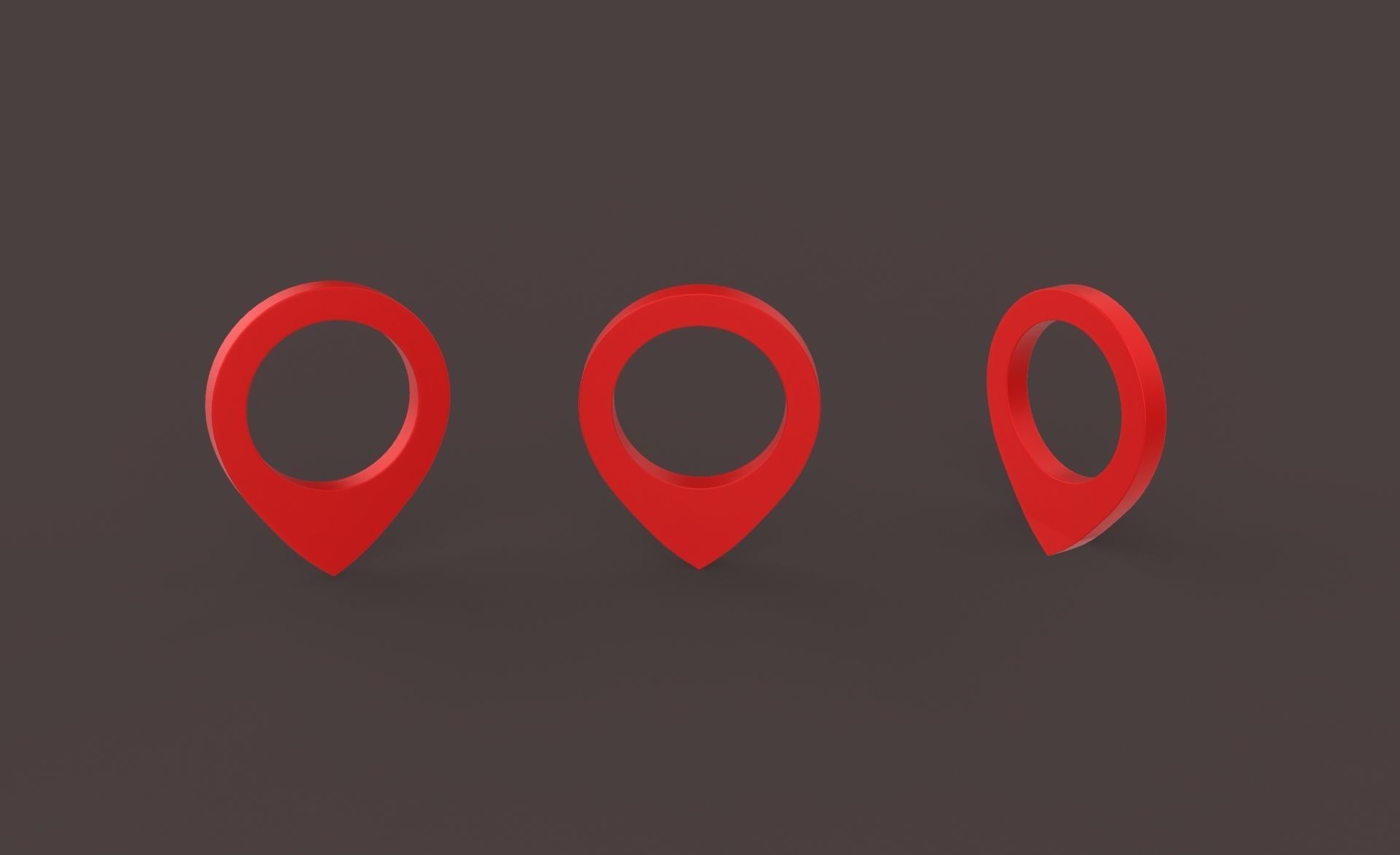 Pin 004 - Map Pointer Basic Red Low-poly 3D model_6