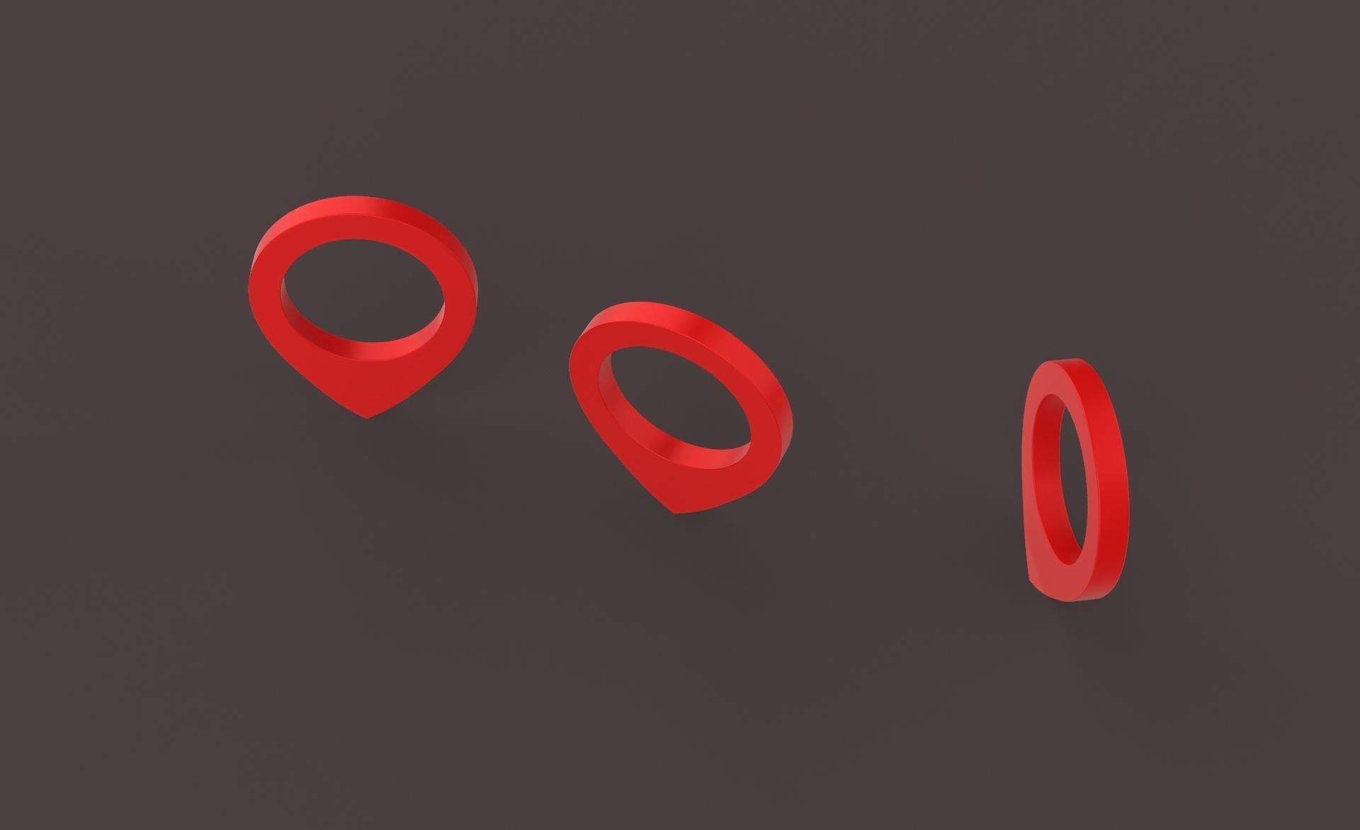 Pin 004 - Map Pointer Basic Red Low-poly 3D model_8