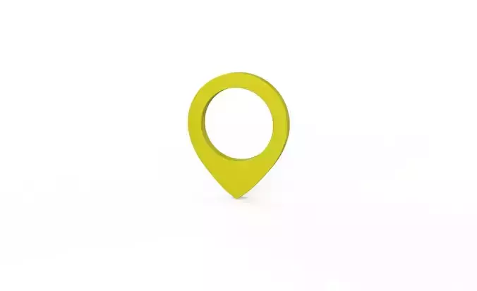Pin 004 - Map Pointer Basic Yellow Low-poly 3D model