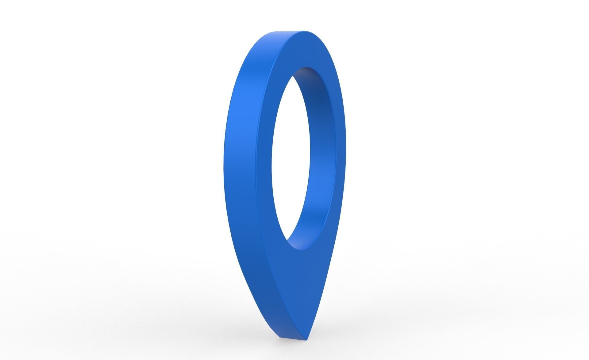 Pin 004 - Map Pointer Basic Blue Low-poly 3D model_4