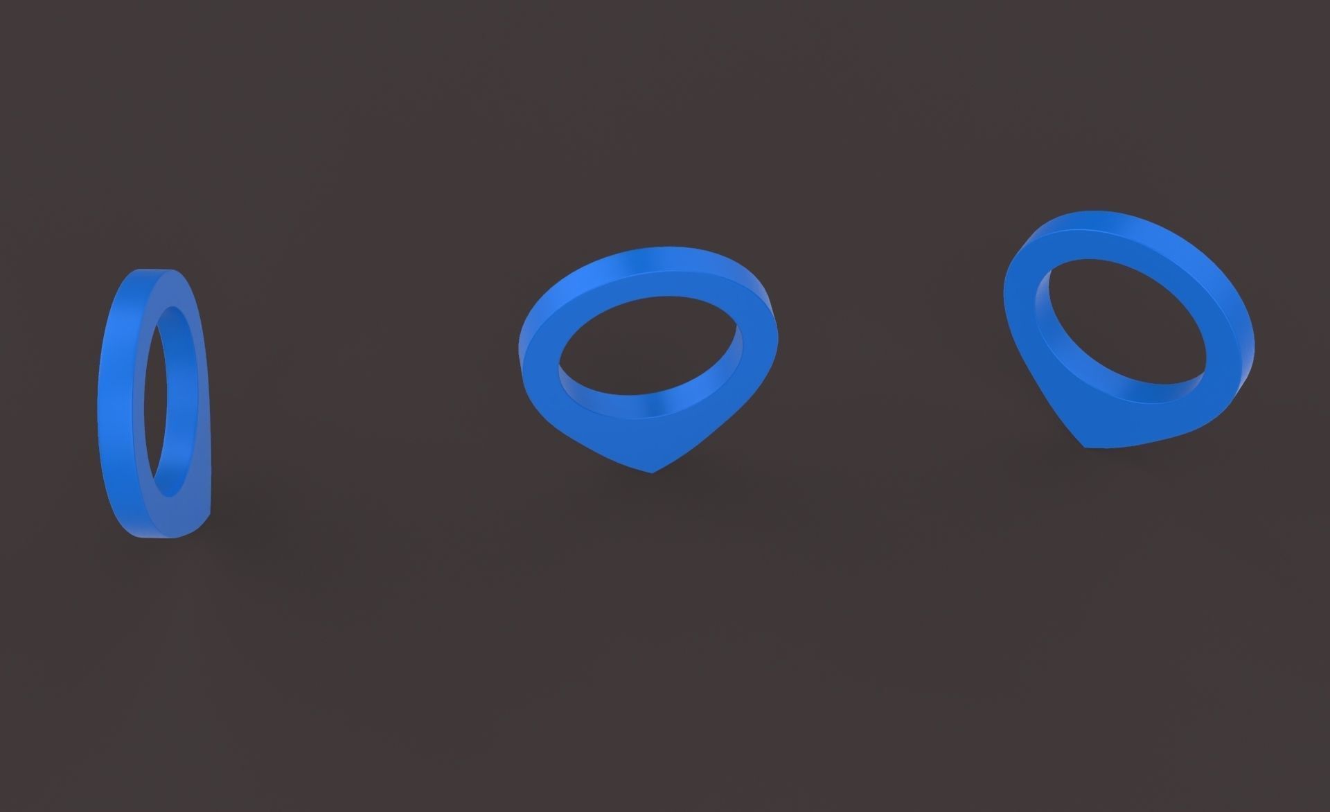 Pin 004 - Map Pointer Basic Blue Low-poly 3D model_8