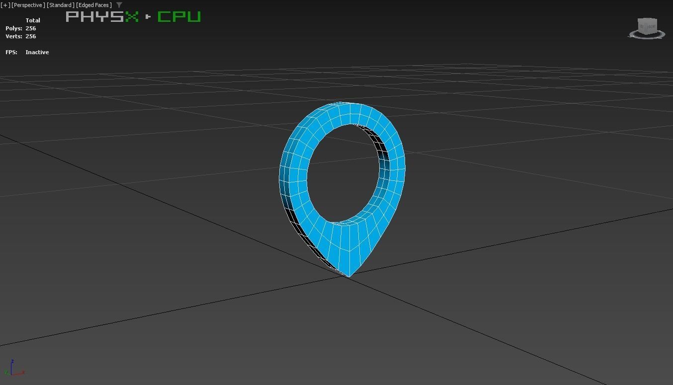 Pin 004 - Map Pointer Basic Blue Low-poly 3D model_5