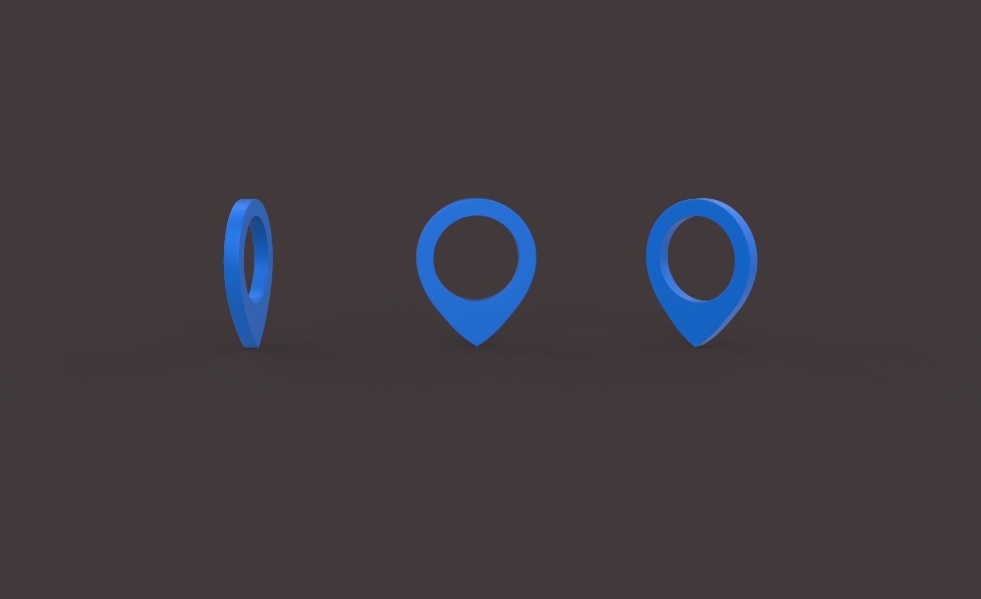 Pin 004 - Map Pointer Basic Blue Low-poly 3D model_7