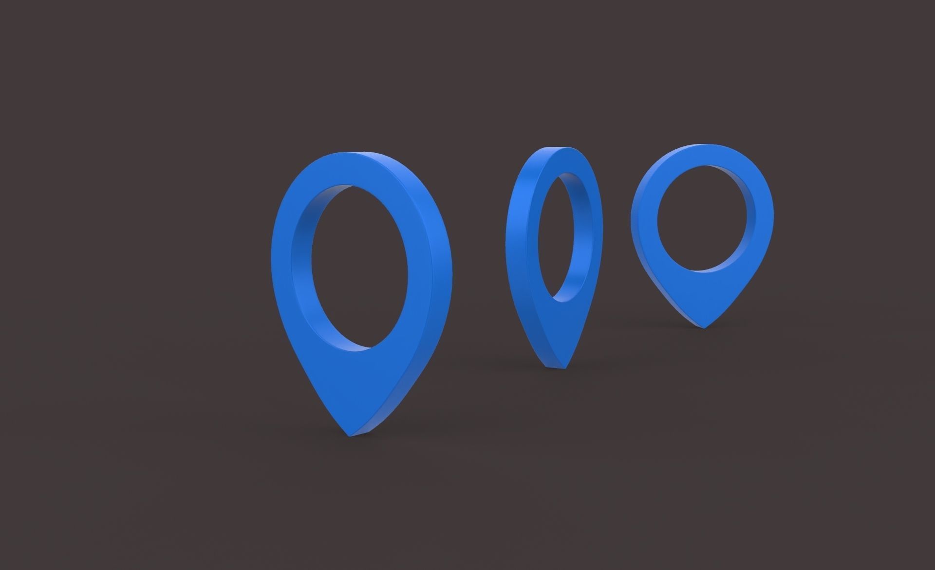 Pin 004 - Map Pointer Basic Blue Low-poly 3D model_9