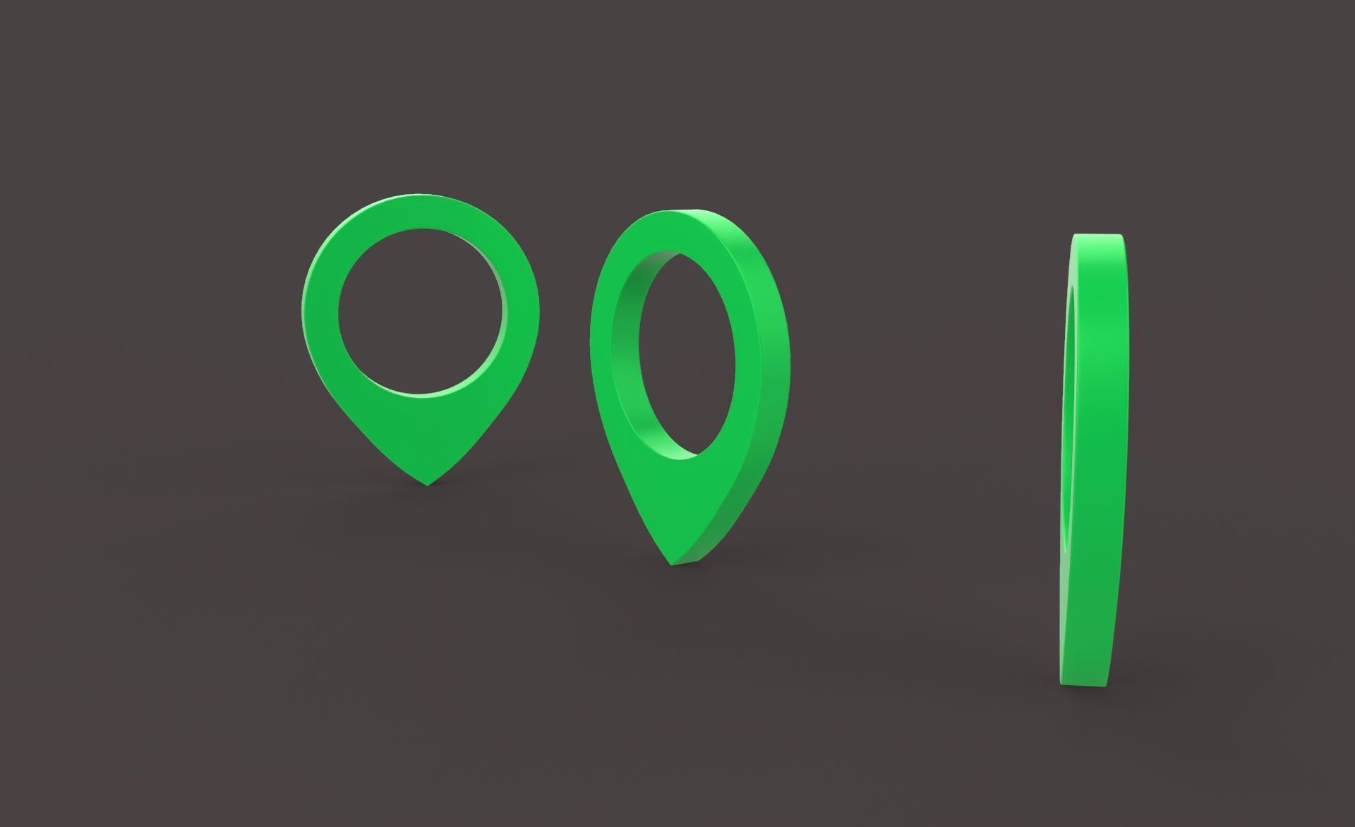 Pin 004 - Map Pointer Basic Green Low-poly 3D model_8