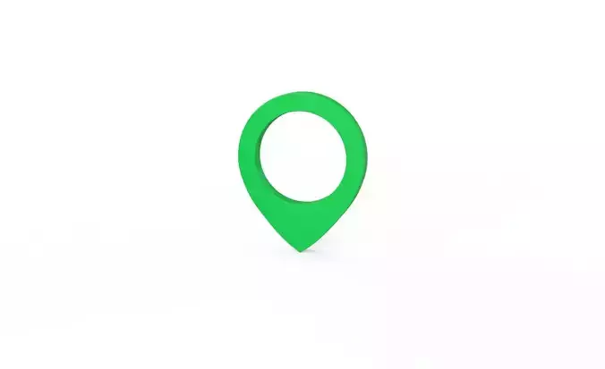 Pin 004 - Map Pointer Basic Green Low-poly 3D model
