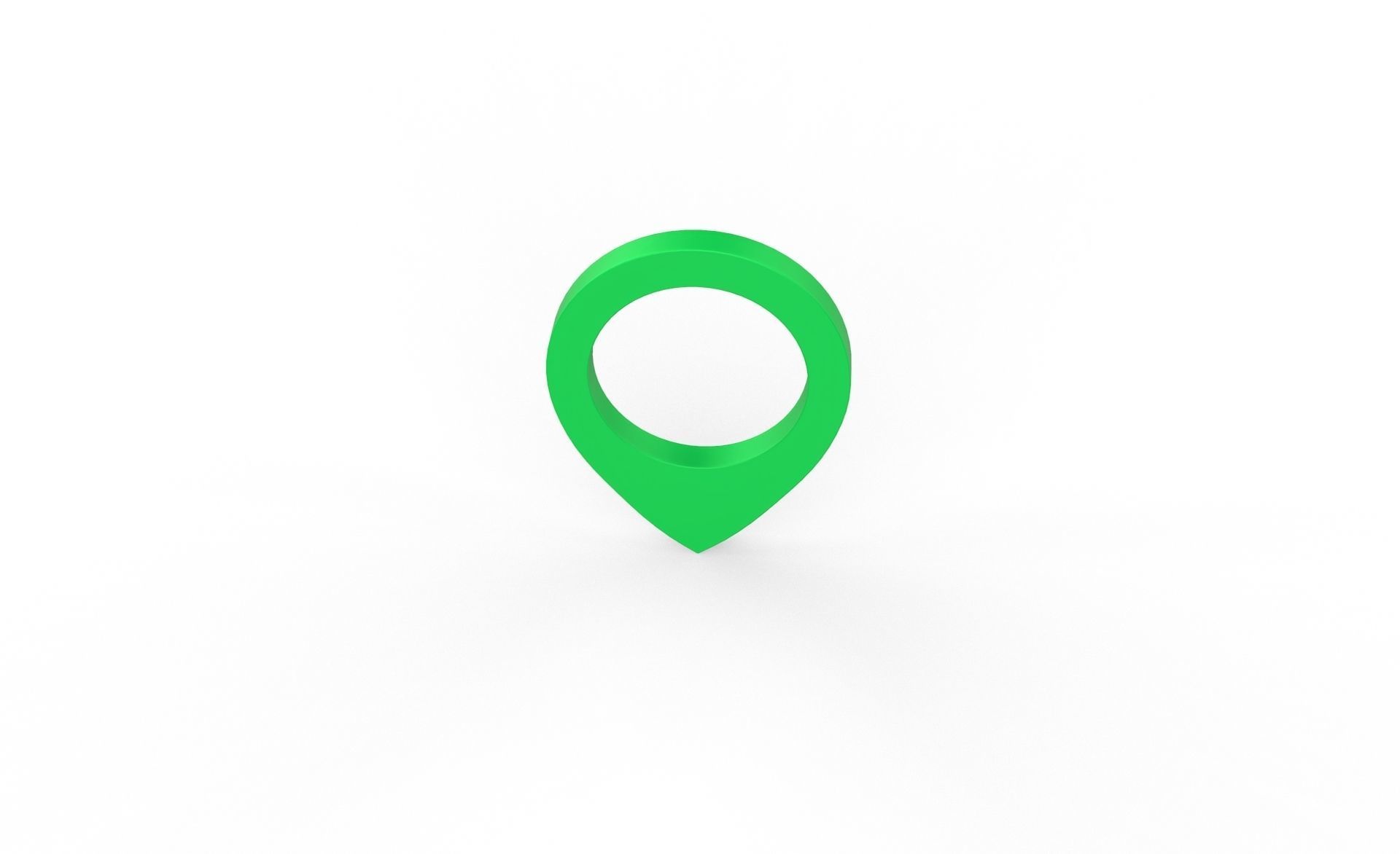 Pin 004 - Map Pointer Basic Green Low-poly 3D model_1