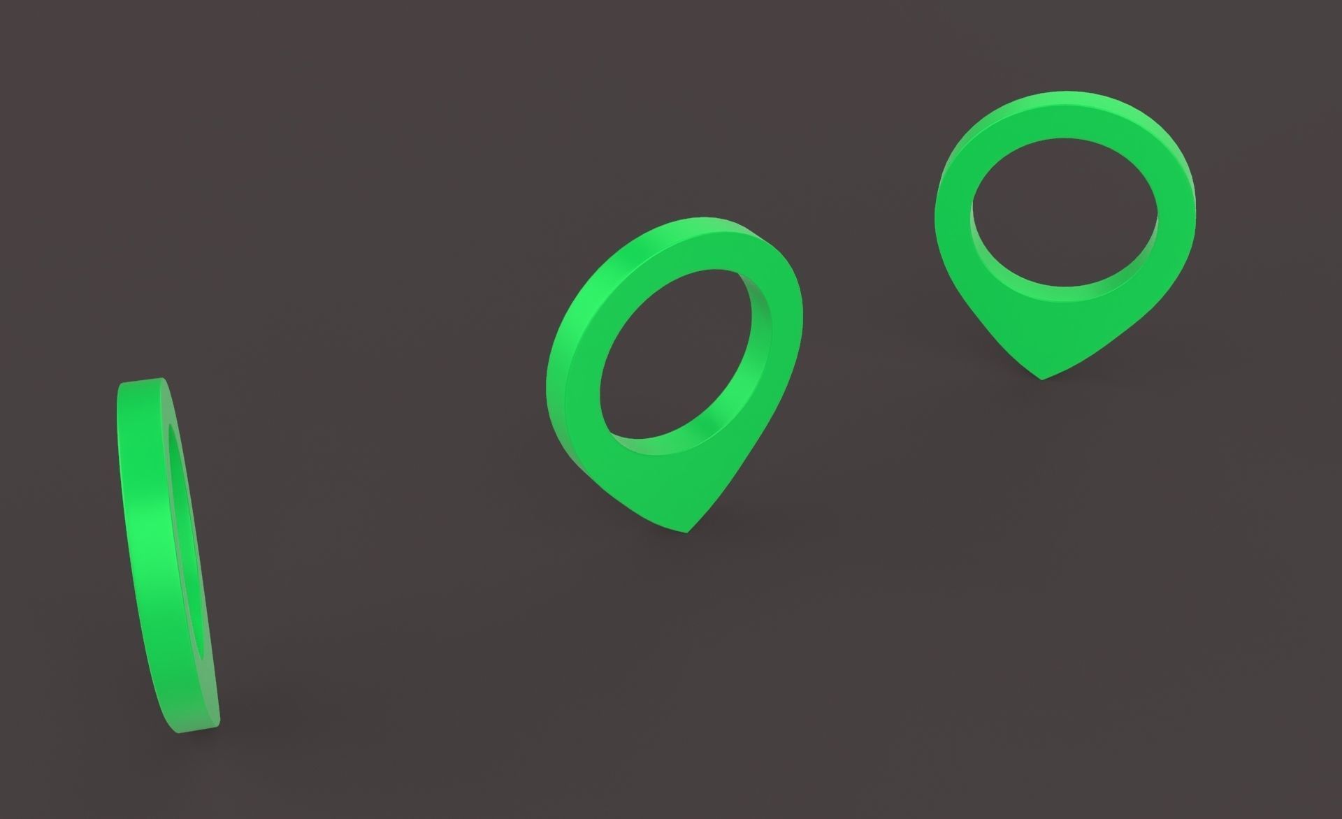 Pin 004 - Map Pointer Basic Green Low-poly 3D model_7