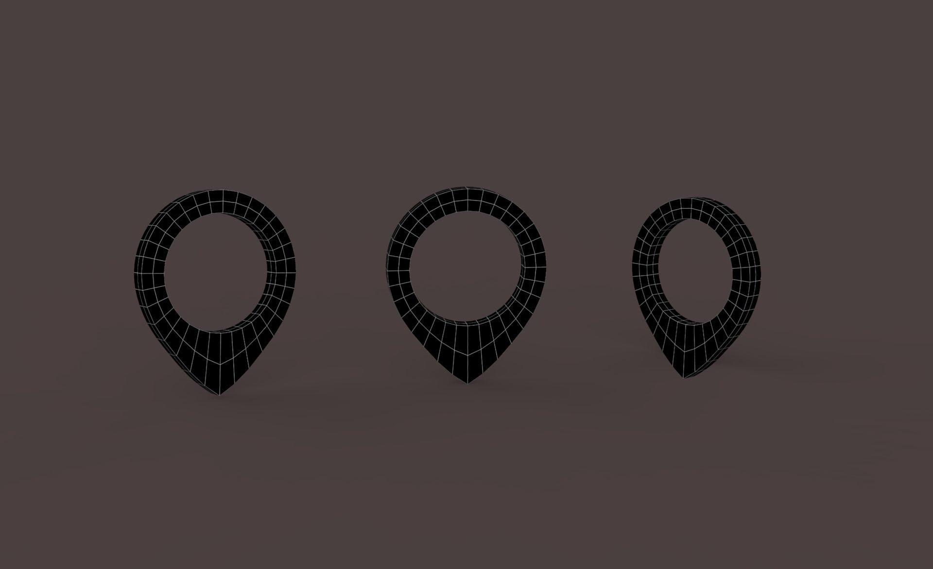 Pin 004 - Map Pointer Basic Green Low-poly 3D model_10