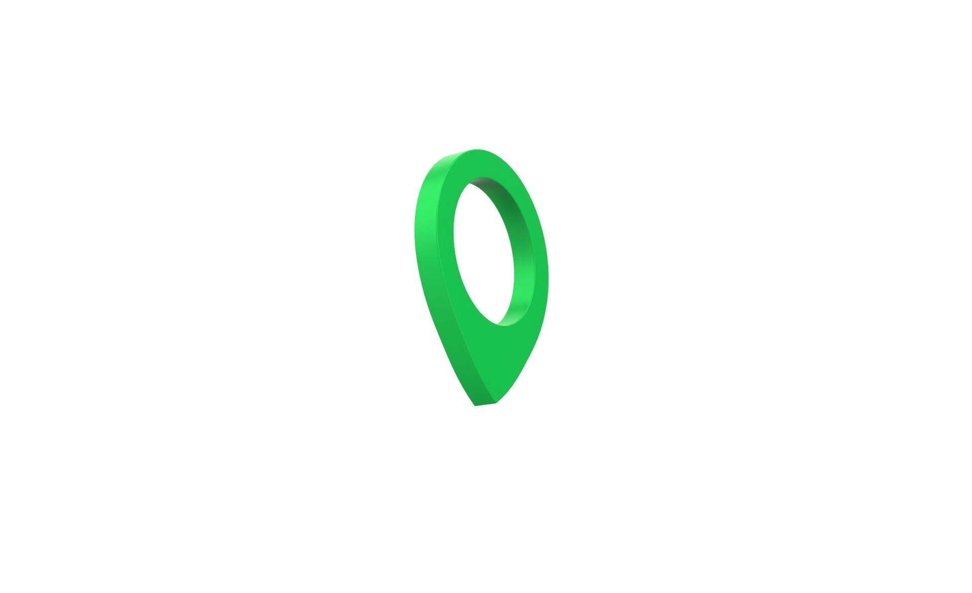 Pin 004 - Map Pointer Basic Green Low-poly 3D model_2