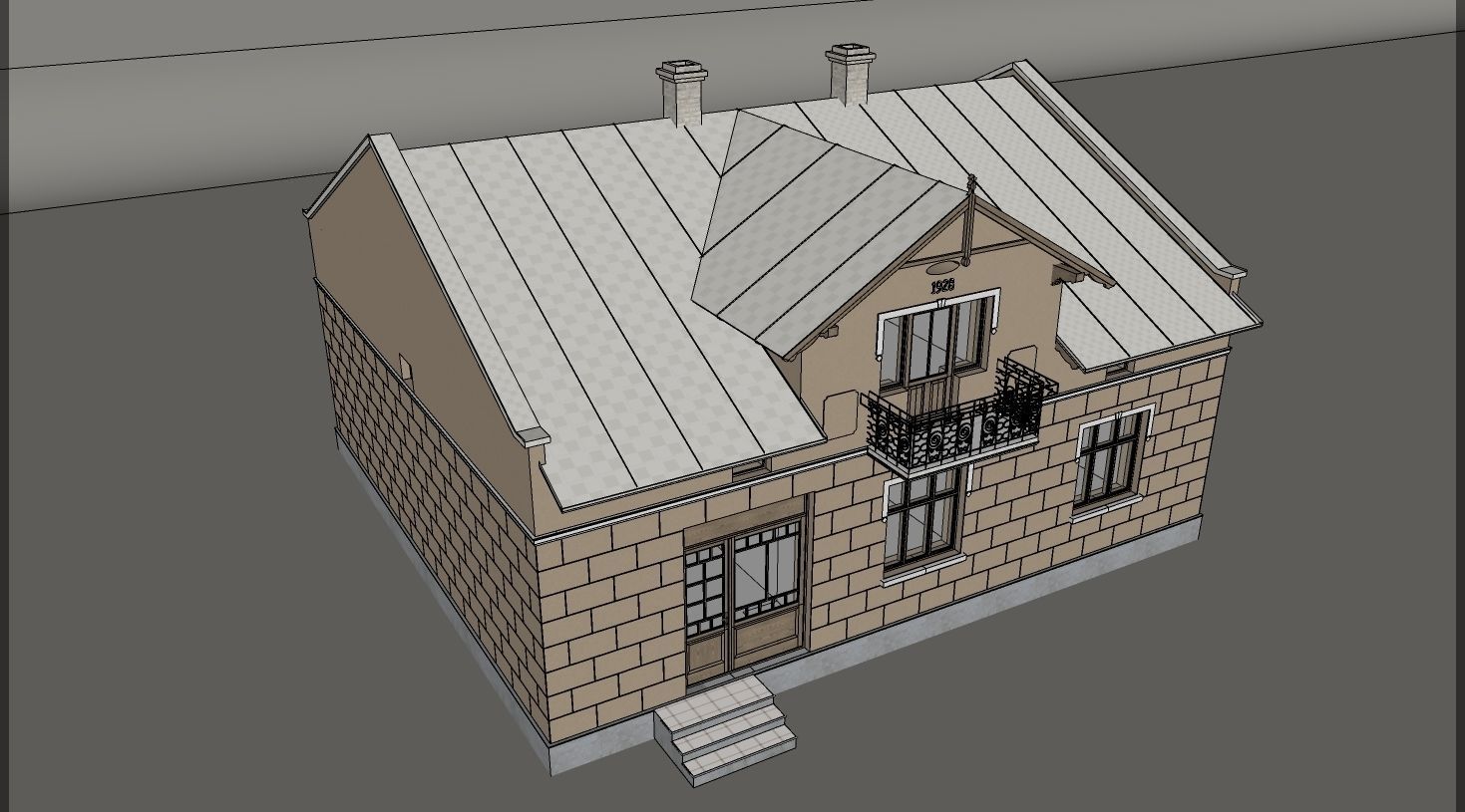 memorial museum of Roman Shukhevich lviv ukraine 3D model_5