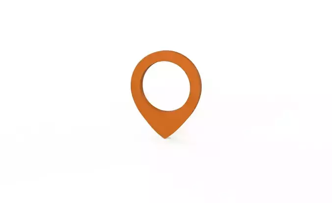 Pin 004 - Map Pointer Basic Orange Low-poly 3D model