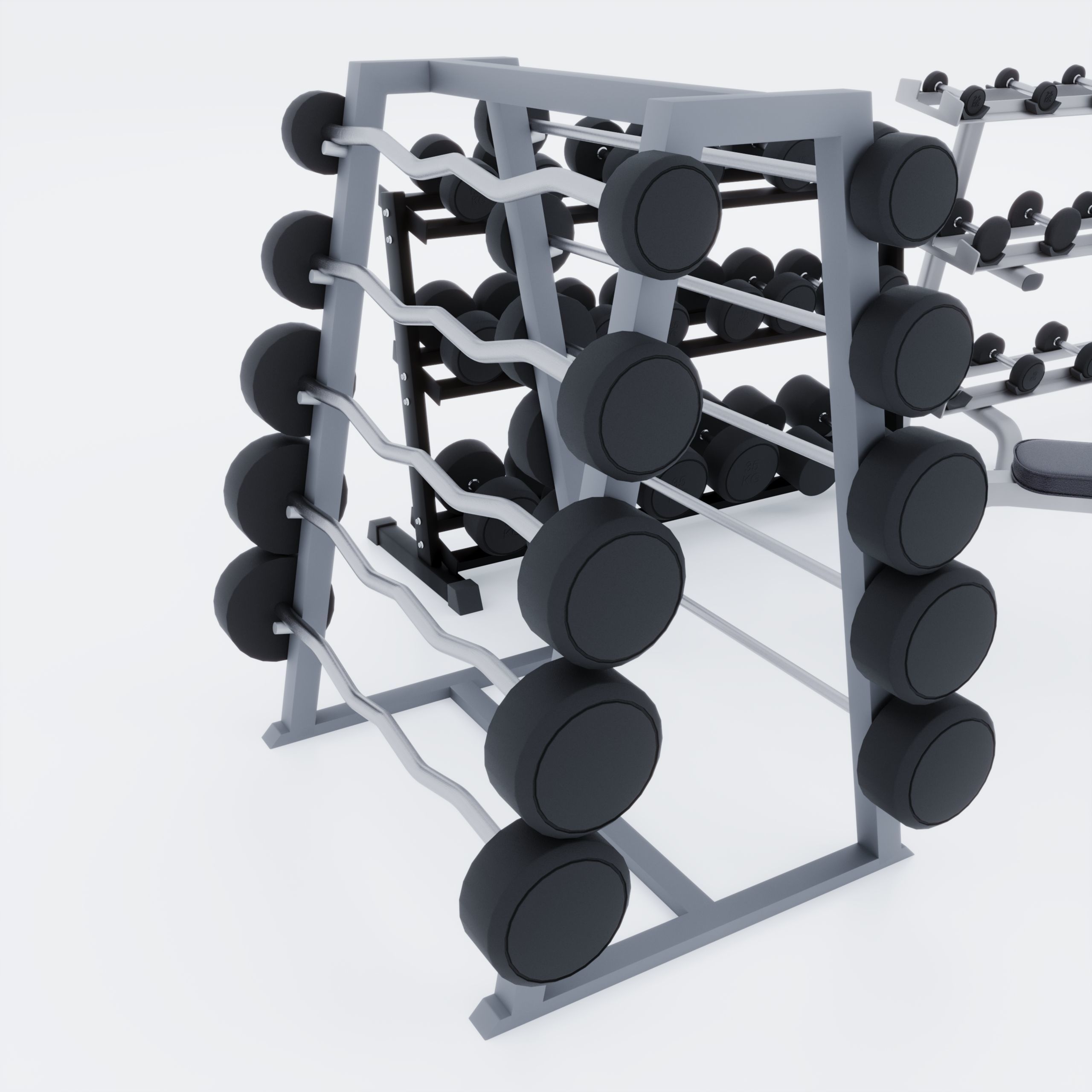 Small Gym Interior Set 3D model_2