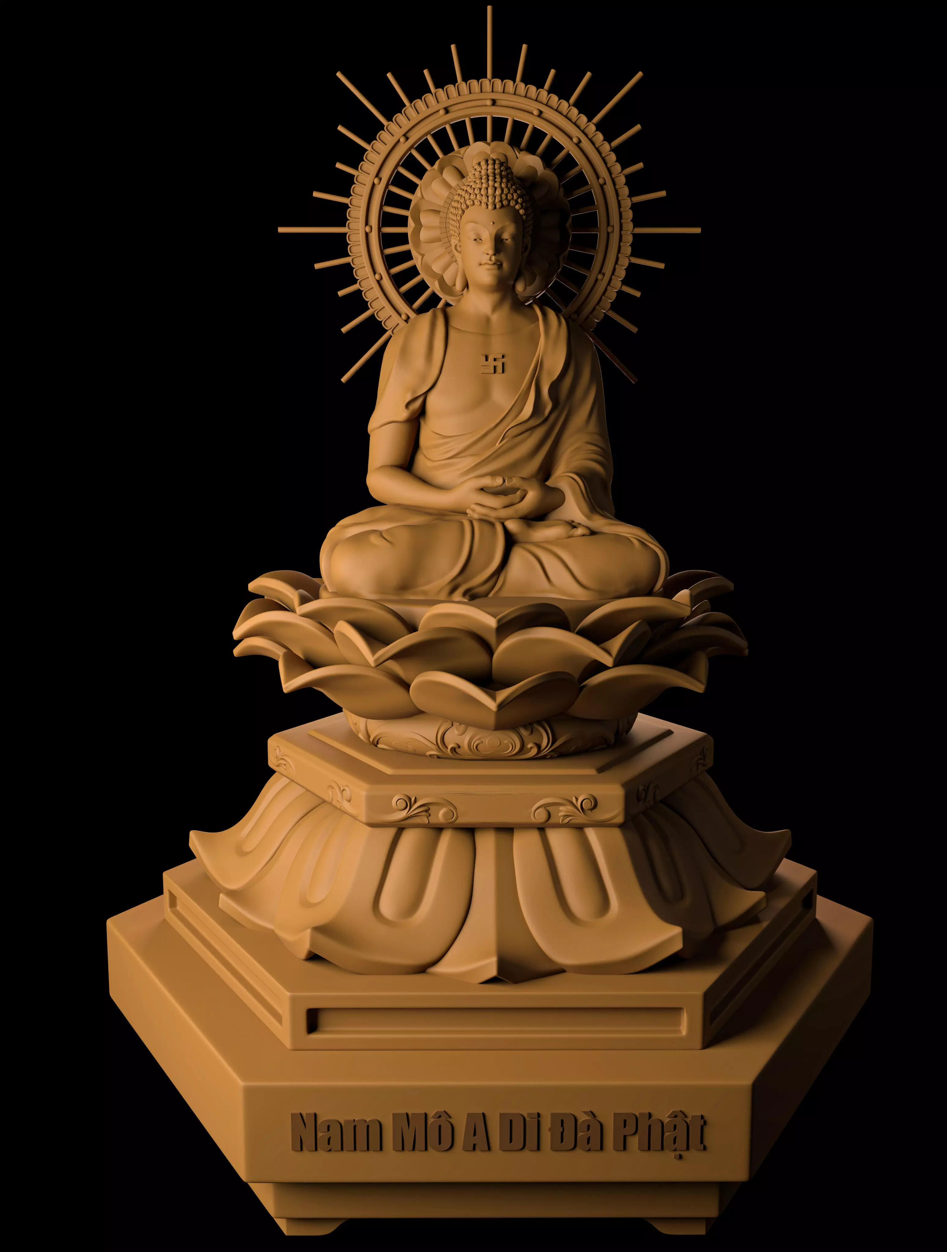 Amitabha Buddha - 3D printing 3D print model_0