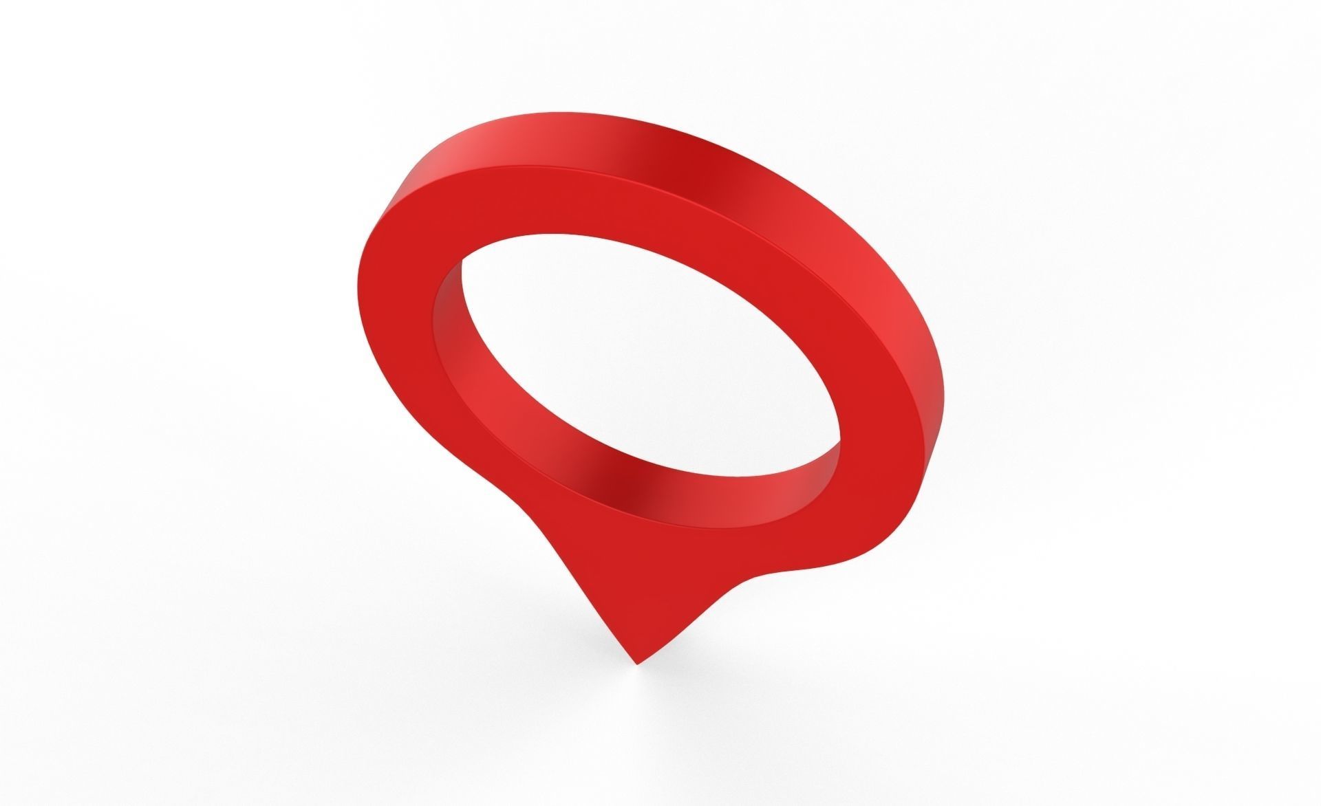 Pin 005 - Map Pointer Basic Red Low-poly 3D model_3