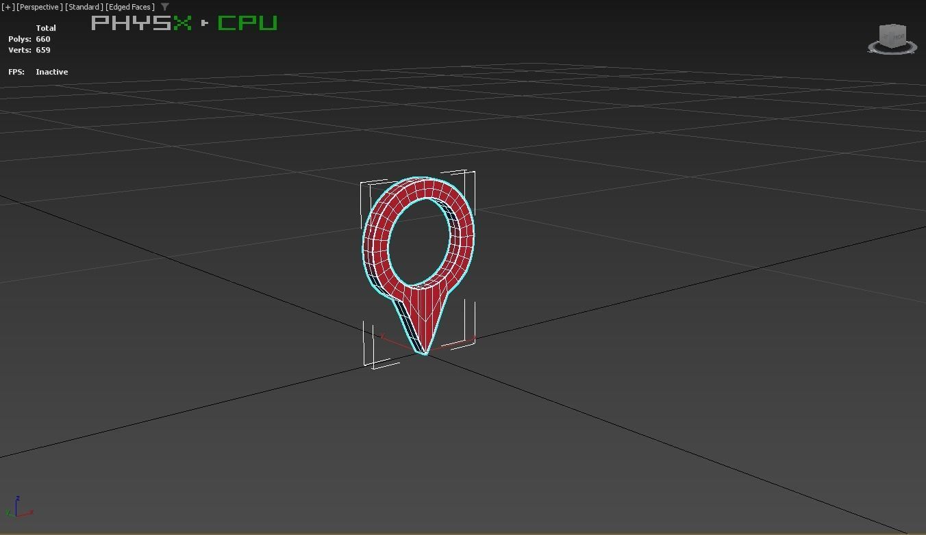 Pin 005 - Map Pointer Basic Red Low-poly 3D model_5