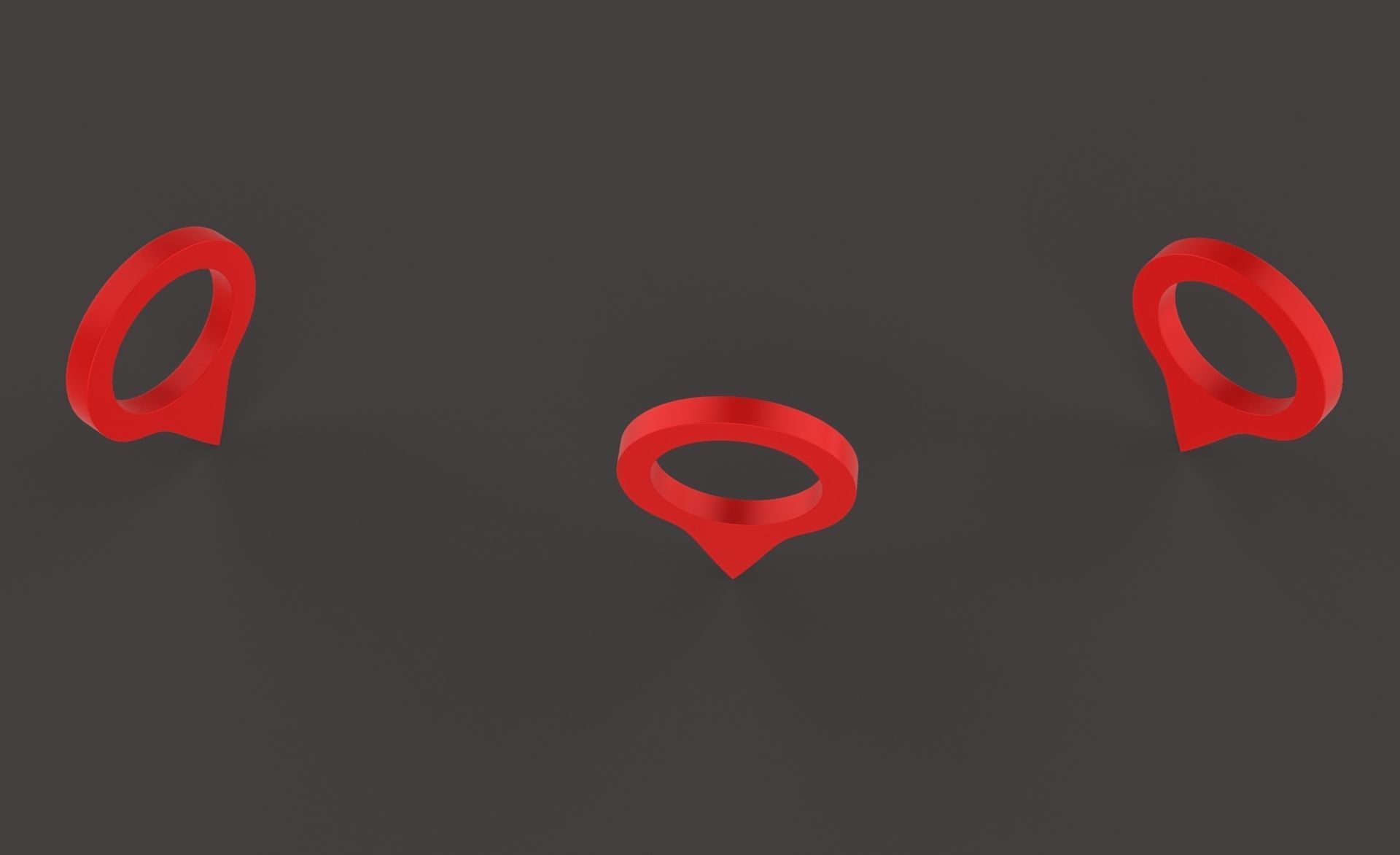 Pin 005 - Map Pointer Basic Red Low-poly 3D model_8