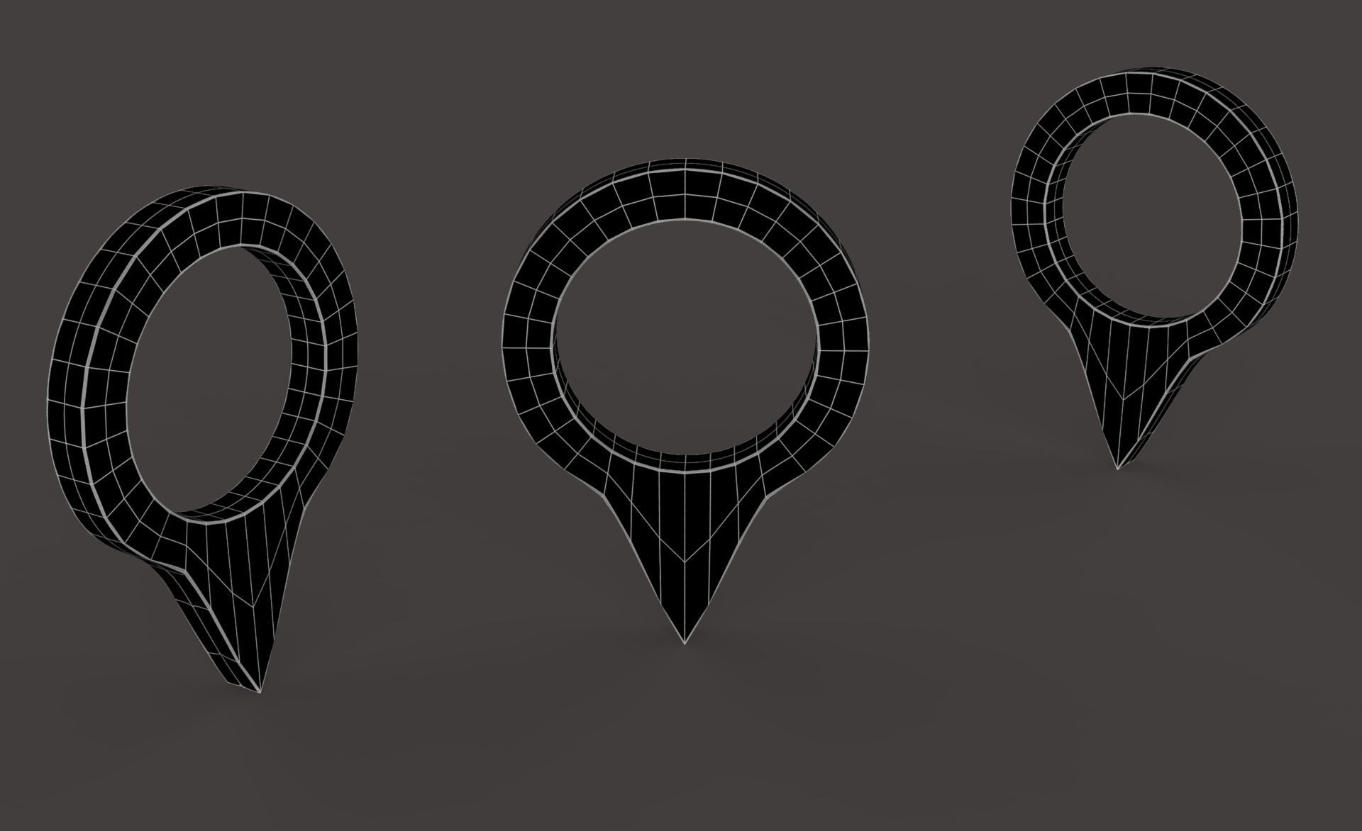 Pin 005 - Map Pointer Basic Red Low-poly 3D model_10