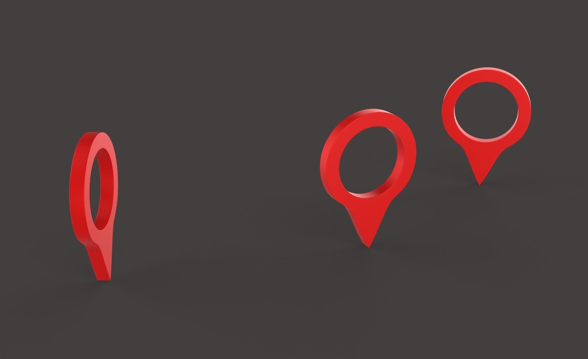 Pin 005 - Map Pointer Basic Red Low-poly 3D model_7