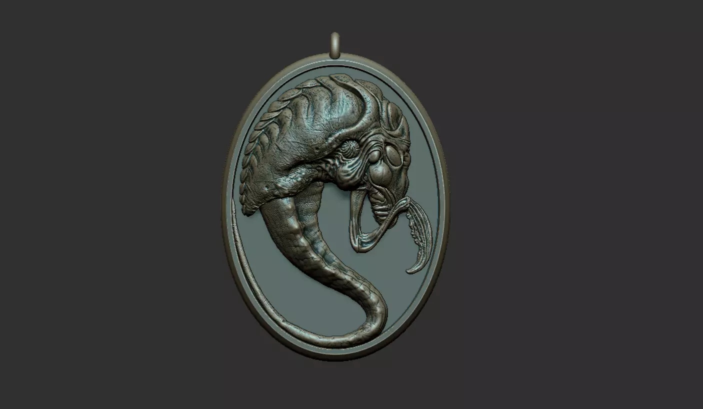 Alien Pendant 3D print model_0