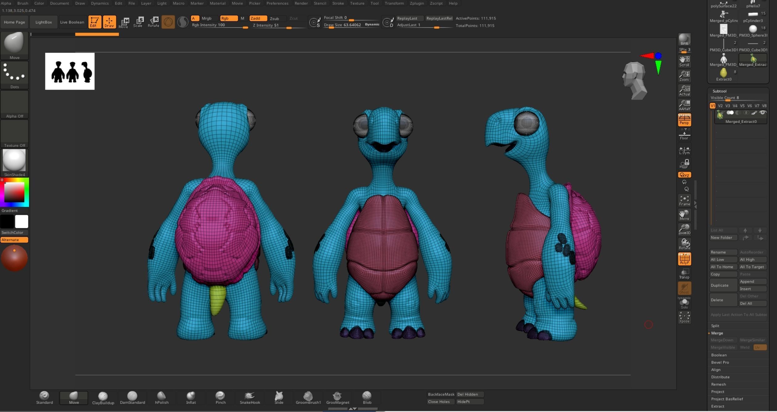 Cartoon Turtle 3D model_7
