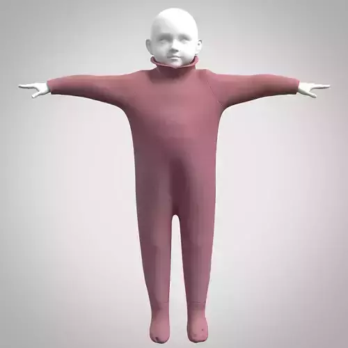 Baby Romper rigged model  Low-poly 3D model