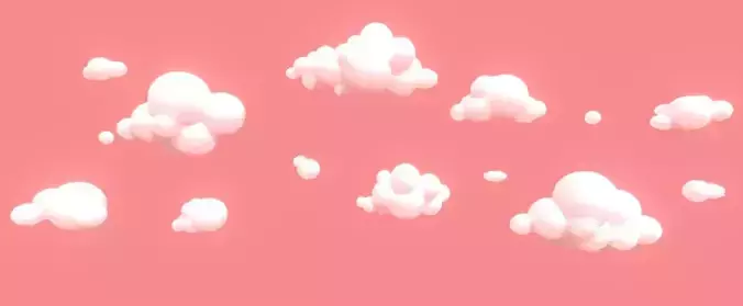 Clouds cartoon lowpoly - Pack 01 Texture