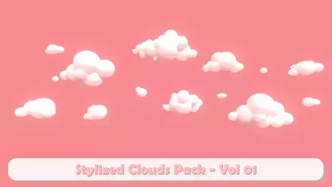 Clouds cartoon lowpoly - Pack 01 Texture
