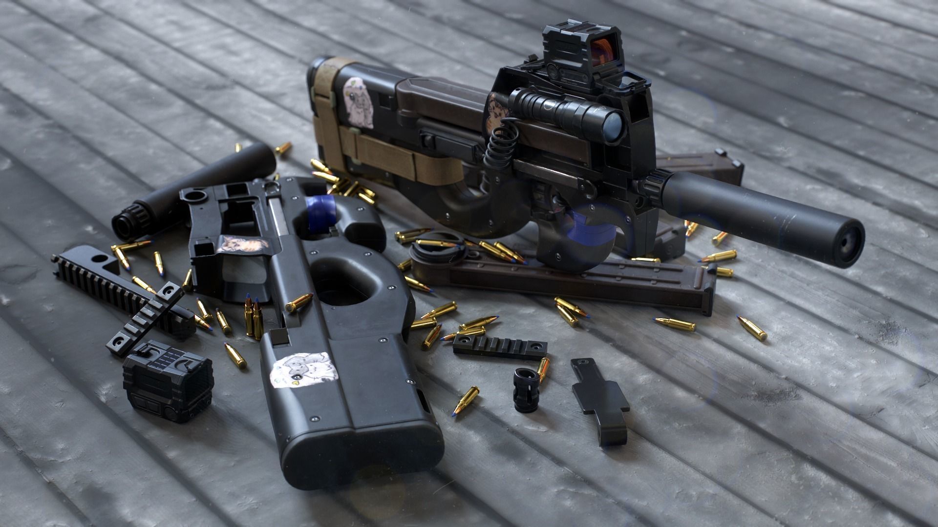 3D model P90 with Attachments VR / AR / low-poly | CGTrader