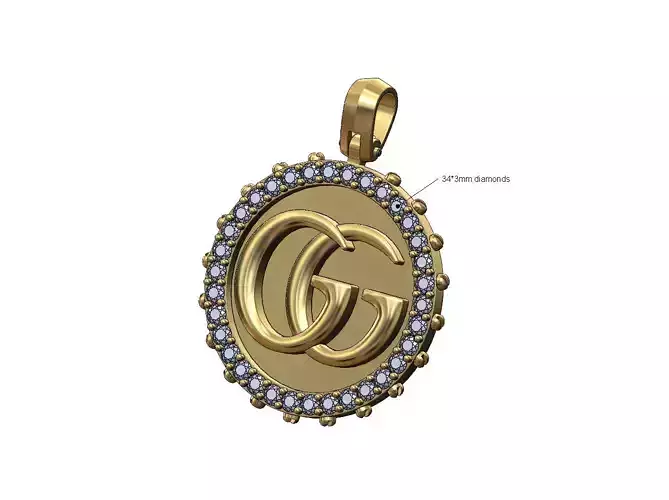 Screw GG fashion brand diamond pendant with bail