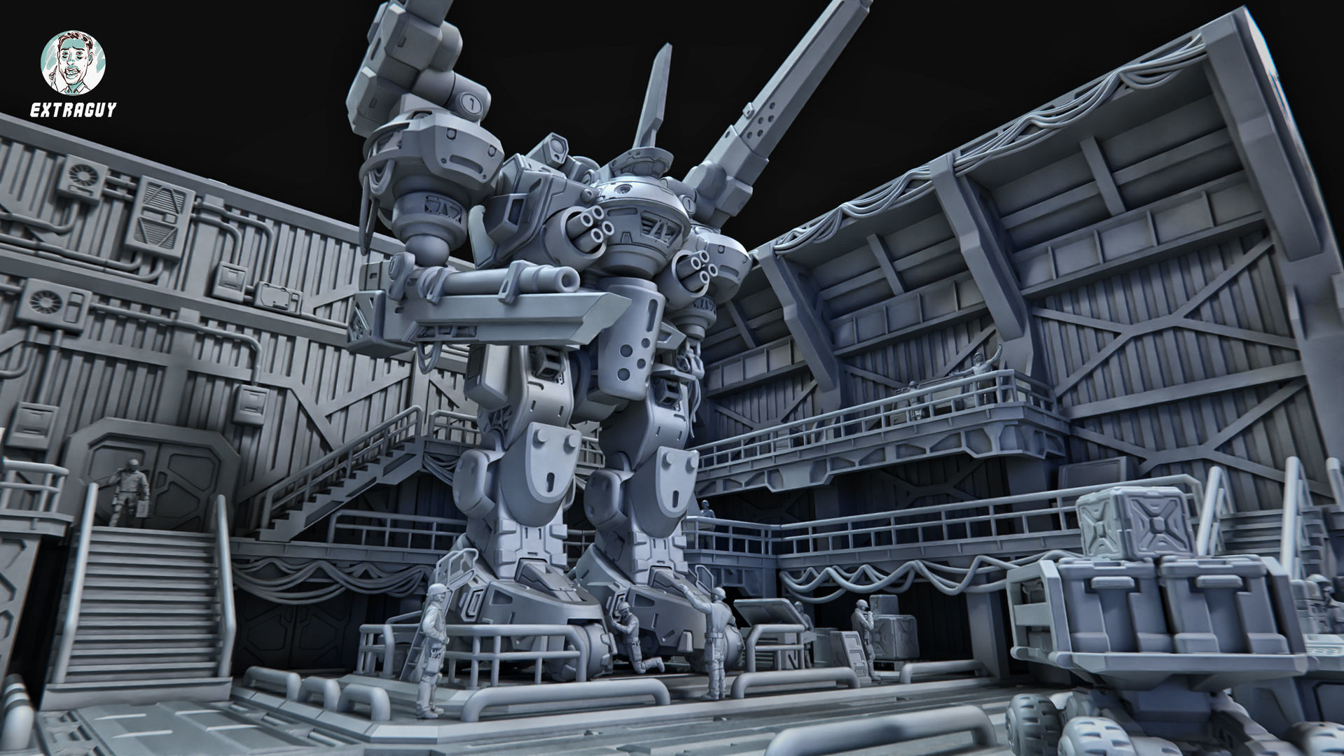 Repair Bay Set Plus Mech 3D print model_2