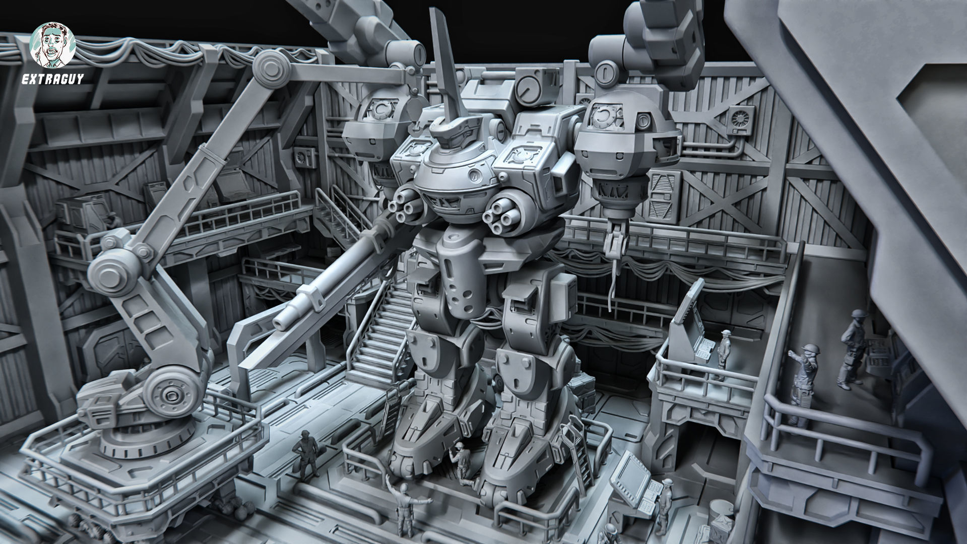 Repair Bay Set Plus Mech 3D print model_1