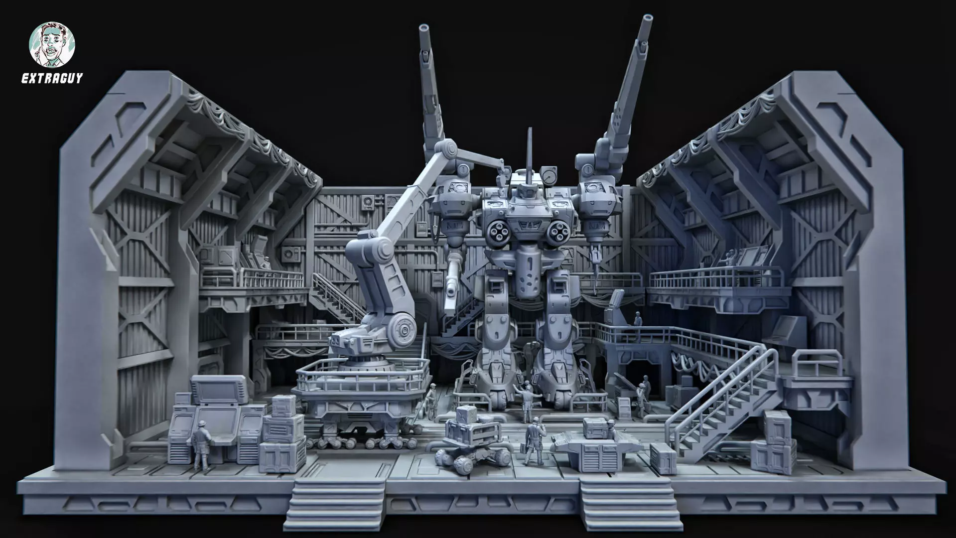 Repair Bay Set Plus Mech 3D print model_0