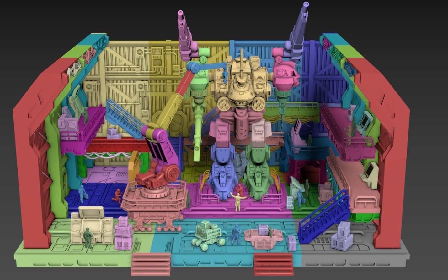 Repair Bay Set Plus Mech 3D print model_4