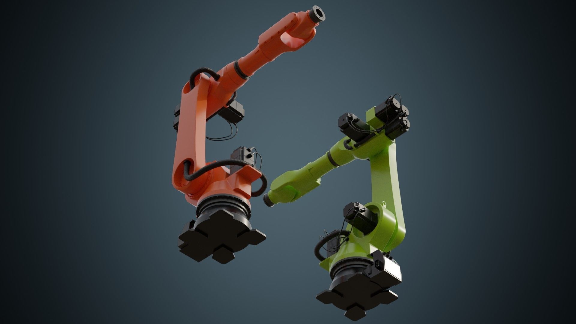 Industrial Robot 4A Low-poly 3D model_2