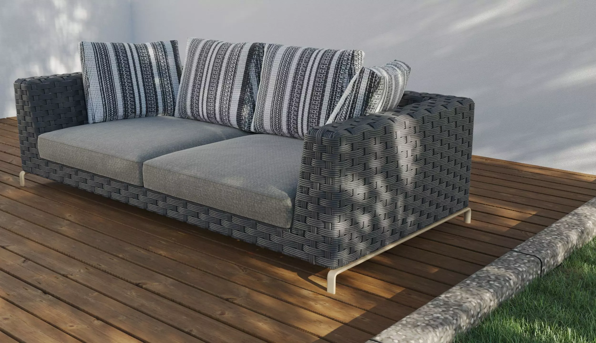Rattan Outdoor Sofa Free 3D model