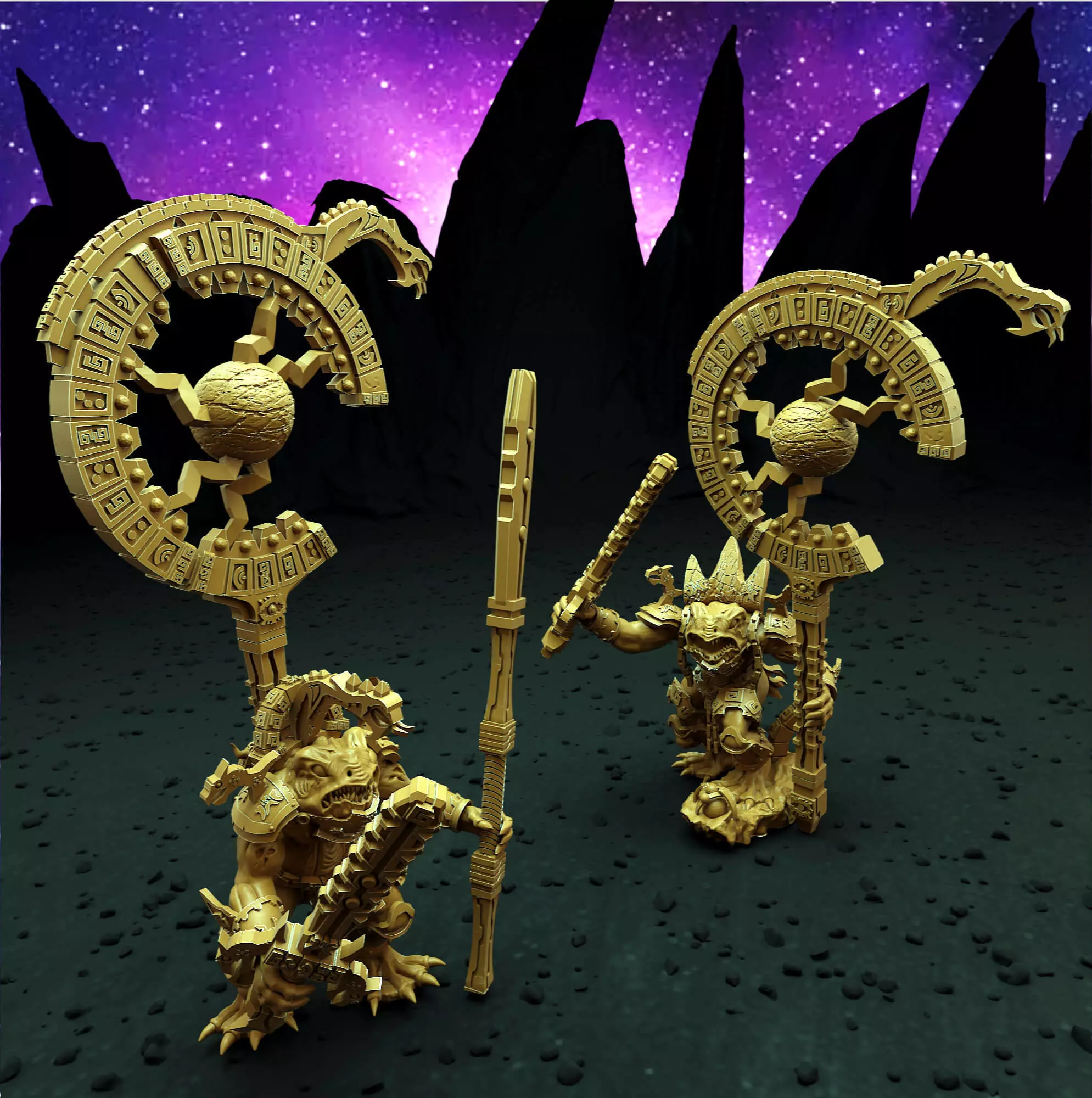 Celestial Hosts - Star frog astral banner bearer 3D print model