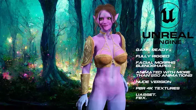 female Warrrior full rigged - game ready - animated