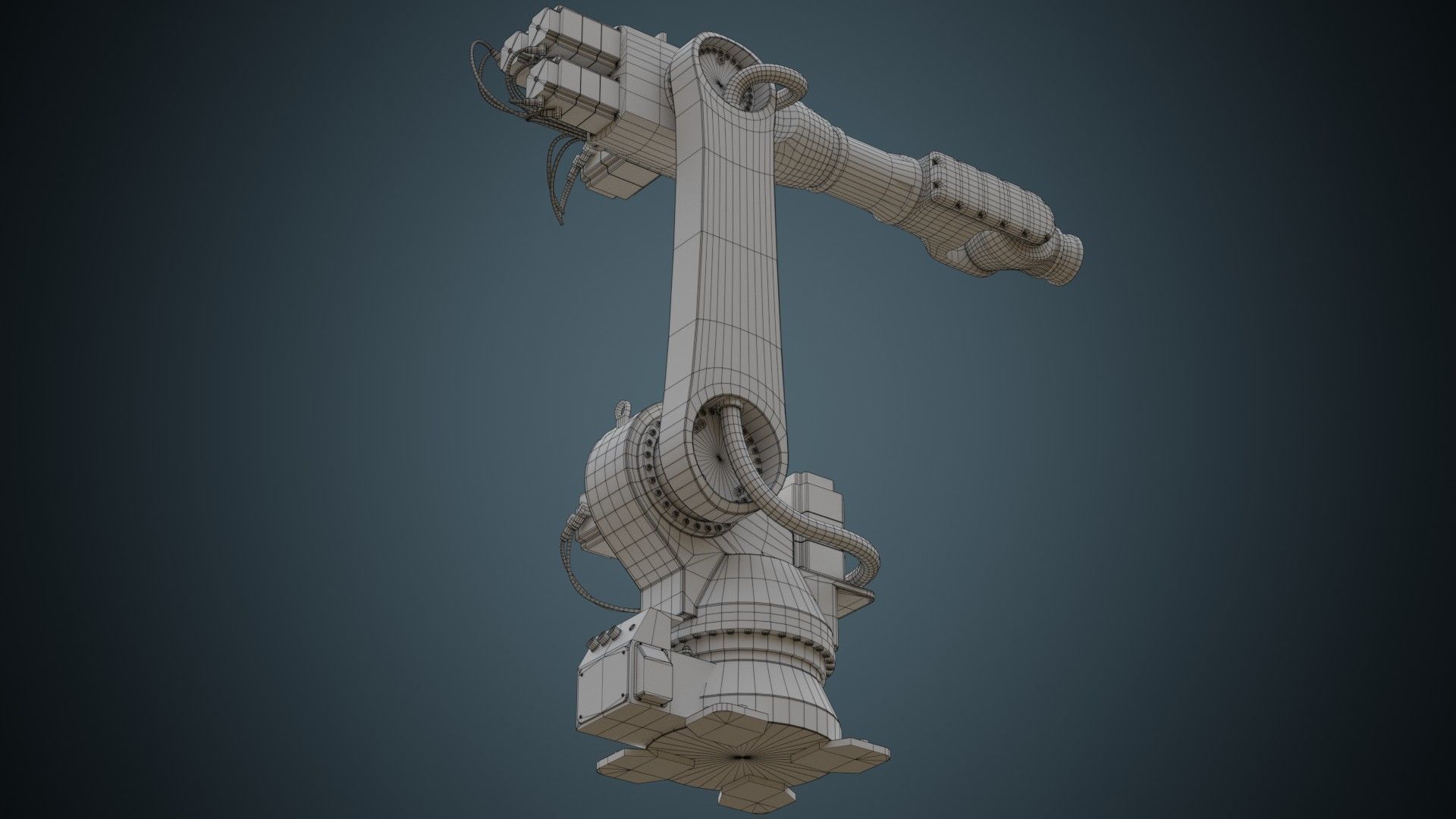 Industrial Robot 4B Low-poly 3D model_9