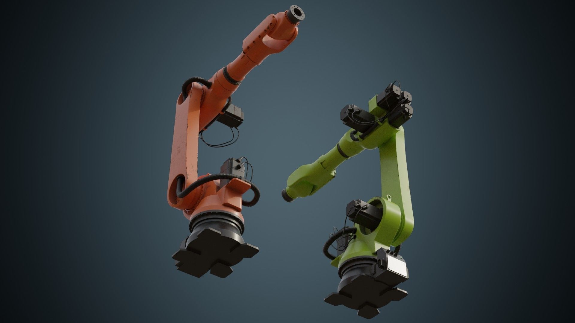 Industrial Robot 4B Low-poly 3D model_2