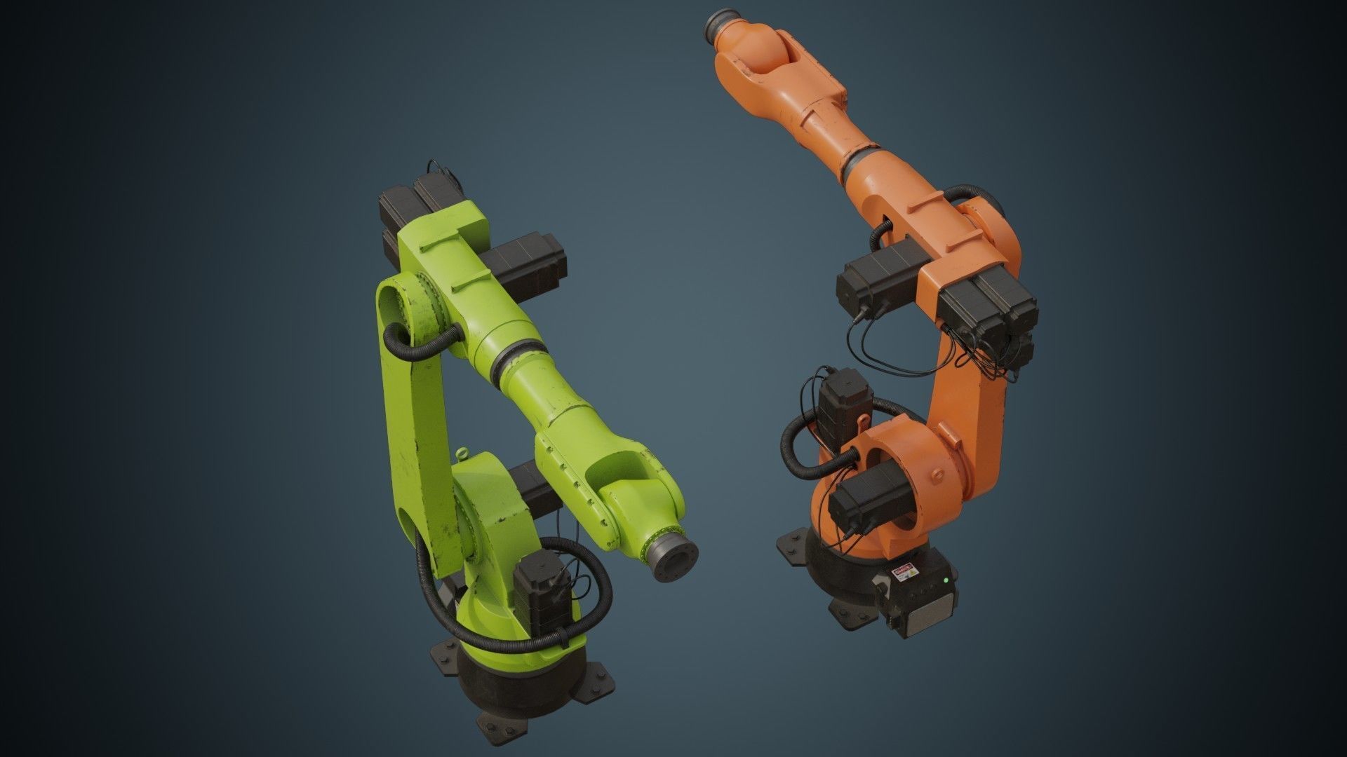 Industrial Robot 4B Low-poly 3D model_1