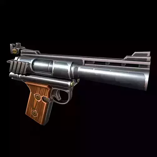 Stylized AutoMag Pistol Low-poly 3D model