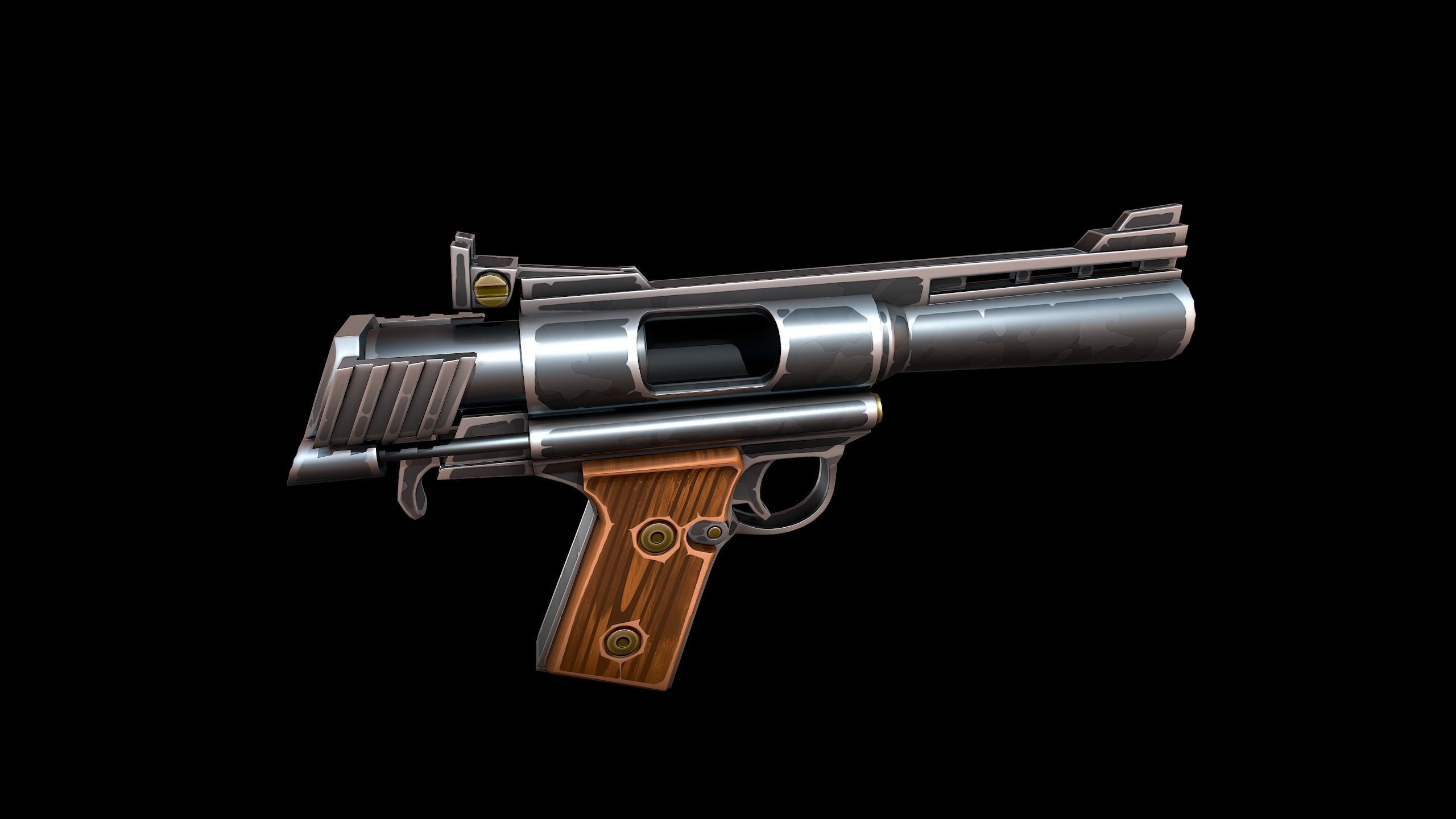 3D model Stylized AutoMag Pistol VR / AR / low-poly | CGTrader