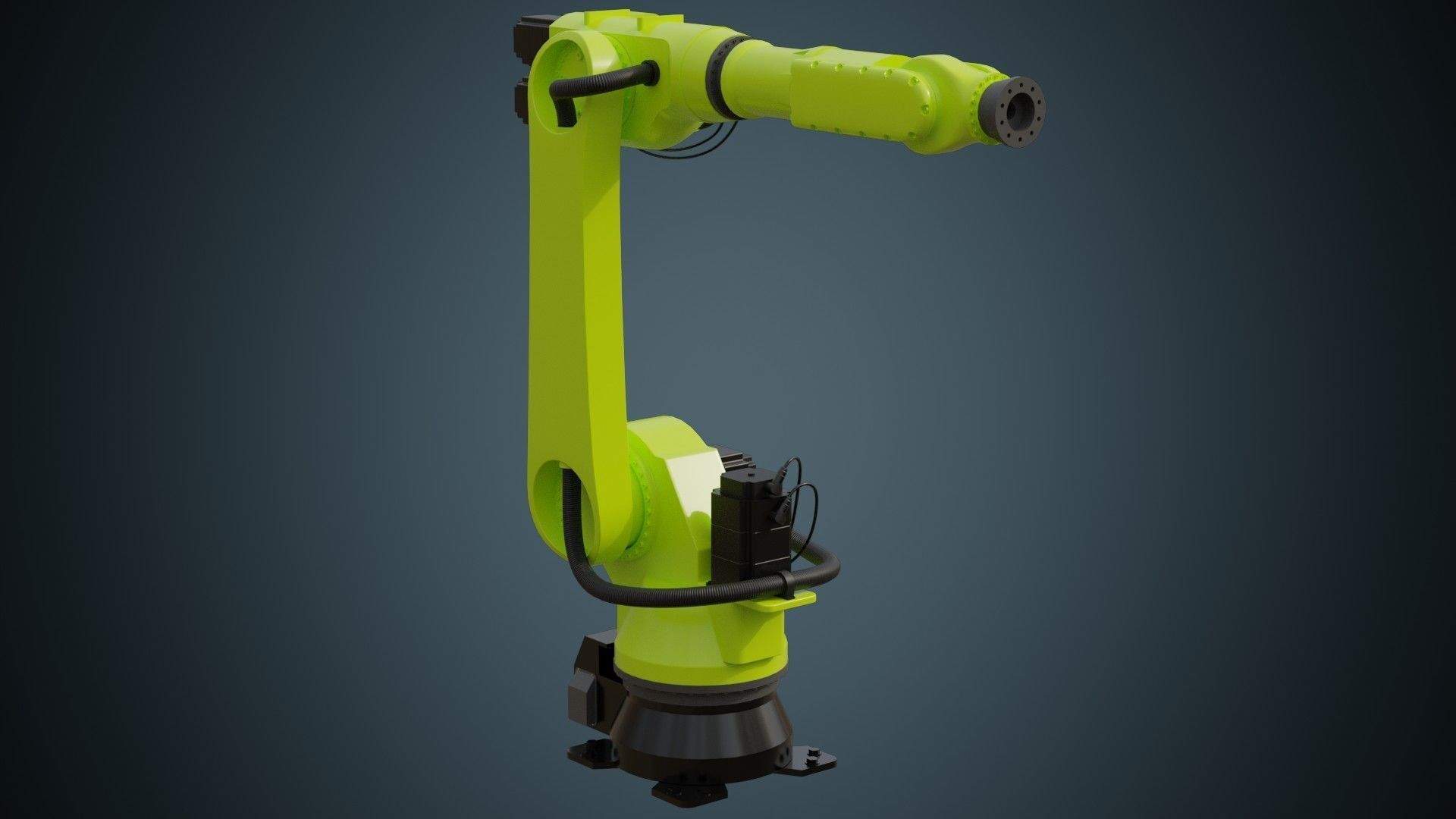 Industrial Robot 4 Basic Low-poly 3D model_1